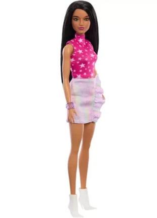 Кукла Barbie Fashionistas в розовом топе со звездным принтом в...