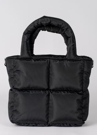 Жіноча сумка чорна сумка нейлонова сумка подушка дута сумочка