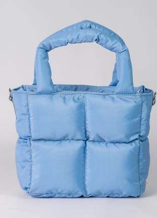 Жіноча сумка блакитна сумка нейлонова сумка подушка дута сумочка