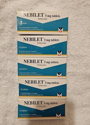 Небівалол Nebilet по 5 мг №28 виробник Menarini