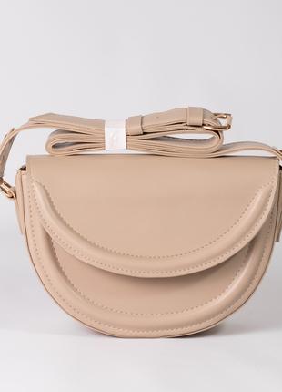 Жіноча сумка бежева сумка бежевий клатч кросбоді через плече сумк