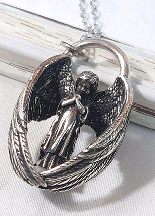 Кулон, подвеска ангел детализированная на цепочке