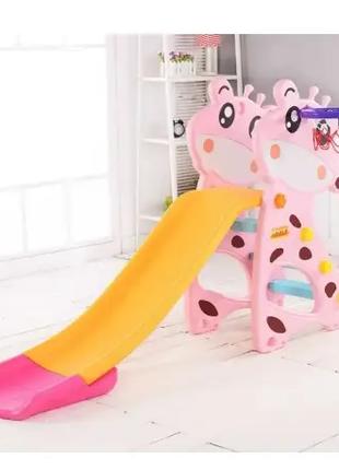 Детская горка F-58901 "Toti" "Жирафа" от 1 до 7 лет, цвет розовый