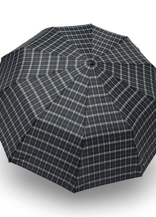 Складной зонтик в клетку Bellissimo полуавтомат 10 спиц #05322