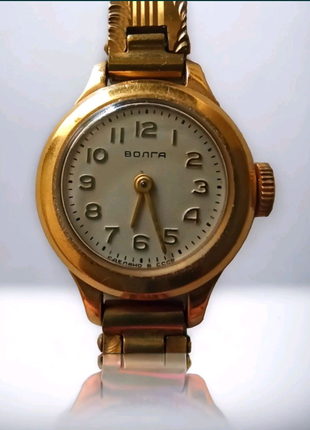 Позолоченные женские наручные часы "Волга" СССР