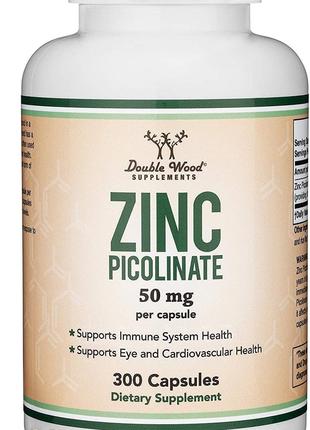 Пиколинат цинка Double Wood Zinc Picolinate 50 mg 300 capsules