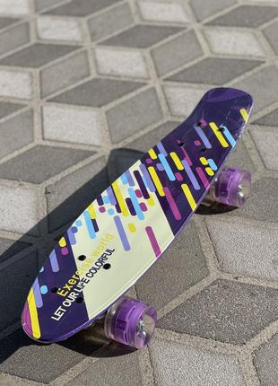 Скейт детский пластик, Скейтборд пениборд 55 см Best Board ске...