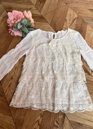 святкова блуза сорочка рубашка біла 158р