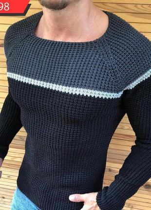 Мужской свитер черно-серый Турция