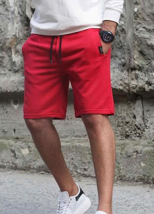 Мужские красные трикотажные шорты по колено, Турция