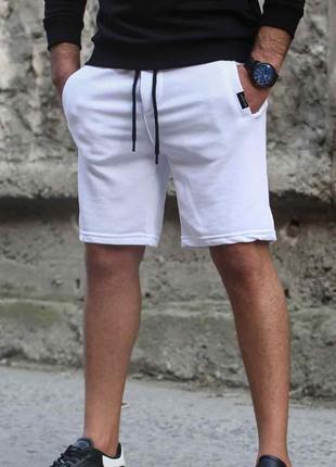 Мужские белые трикотажные шорты по колено, Турция