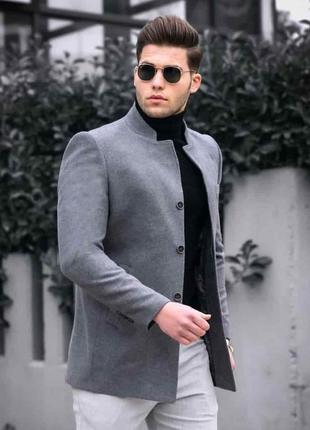 Мужское демисезонное темно-серое короткое пальто, Турция
