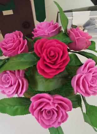 Букет роз из мыла ручной работы Подарок к празднику весны