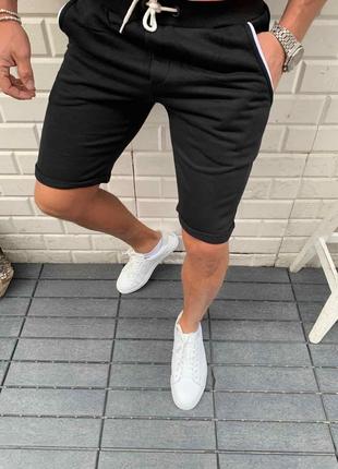 Мужские черные трикотажные шорты по колено, Турция