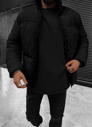 Мужская черная зимняя теплая куртка-парка, Турция