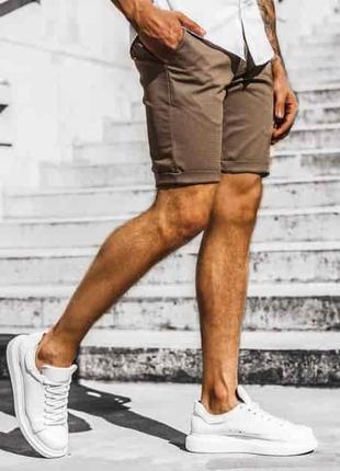 Мужские коричневые трикотажные шорты по колено, Турция