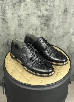 Мужские классические туфли черные кожаные, Турция