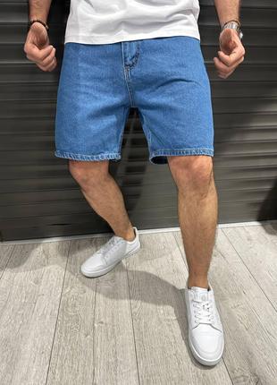 Мужские cиние джинсовые шорты с принтом, Турция