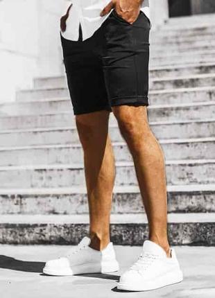 Мужские черные трикотажные шорты по колено, Турция