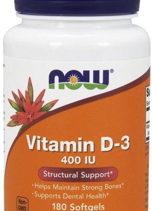 Витамин D-3 Now Vitamin D-3 400 IU 180 caps