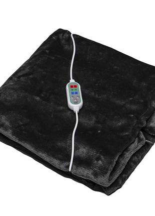 Плед шаль одеяло с подогревом от usb от повербанка 100*65 Black