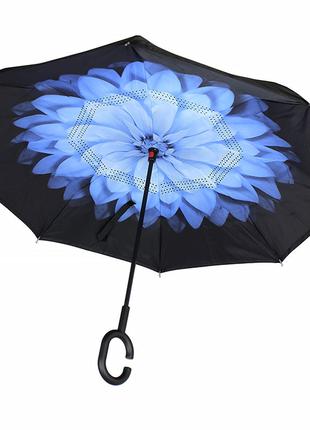 Зонт наоборот Up-Brella Цветок Синий