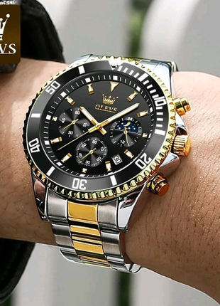 Очень красивые, качественные мужские наручные часы Olevs