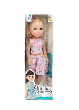 Лялька DIY Toys Блондинка в сукні з яскравими квітами 35 см (C...