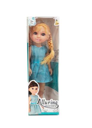 Лялька DIY Toys Блондинка в сукні з блакитною клітинкою (CJ-22...