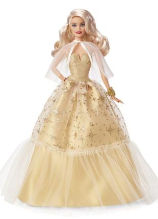 Лялька Barbie Святкова в розкішній золотистій сукні (HJX04)