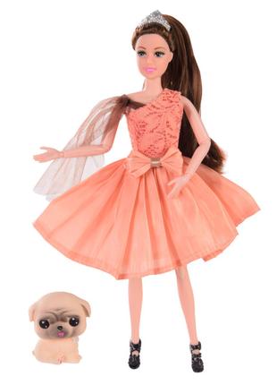 Лялька Shantou Jinxing Emily у персиковій сукні з цуценям (QJ0...