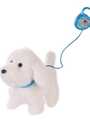 М'яка іграшка Країна Іграшок Собака біла на повідку (PL8202)