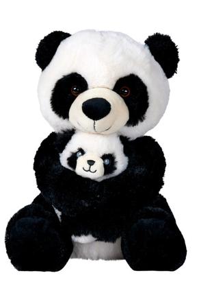 М'яка іграшка Nicotoy Пухнасті звірятка з малюком Панда 28 см ...