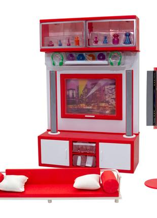 Меблі для ляльок Qun feng toys Сучасна кімната-2 червона із еф...