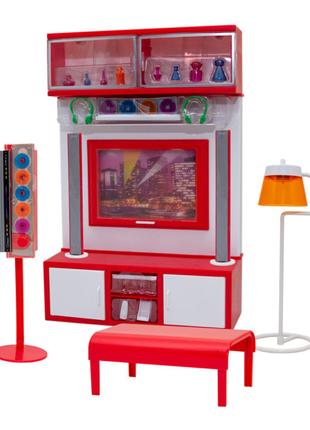 Меблі для ляльок Qun feng toys Сучасна кімната-3 червона із еф...