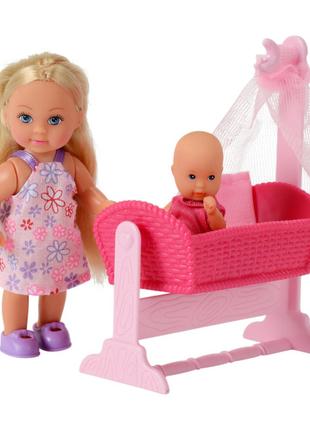 Набір Steffi & Evi love Еві з малюком в рожевому ліжечку (5736...