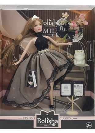Лялька Shantou Jinxing Emily у чорній сукні з котиком (QJ101D)
