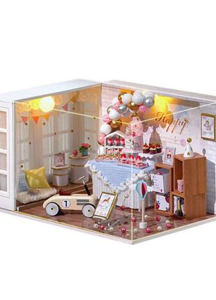 Ляльковий будинок конструктор DIY Cute Room QT-010-B Happy Bir...