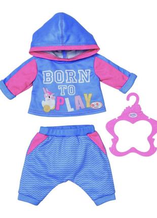Одяг для пупса Baby born Спортивний костюм блакитний (830109-2)