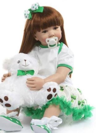 Силіконова колекційна лялька Reborn Doll 60 см Дівчинка Ніка (...
