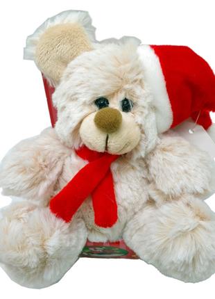 М'яка іграшка "Ведмедик Санта" Bambi MC1571 13 см Білий