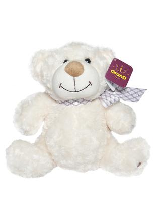 М'яка іграшка дитяча ведмідь white з бантом 33 см Grand DD651987