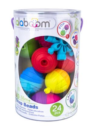 Розвиваюча іграшка Lalaboom Текстурні намистини 24 предмети в ...