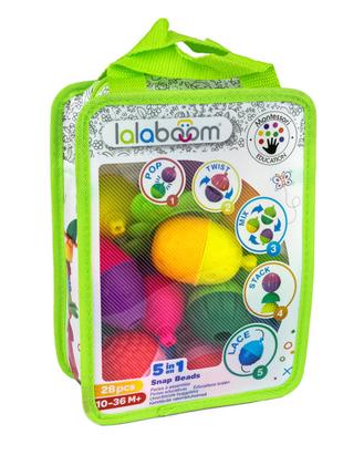 Розвиваюча іграшка Lalaboom Текстурні намистини 28 предметів в...