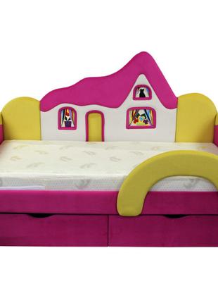 Дитяче ліжко з матрацом Ribeka Будиночок для дівчинки Рожевий ...