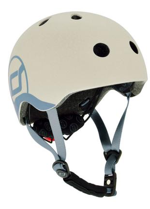 Дитячий шолом Scoot & Ride Світло-сірий 51-55 см з ліхтариком ...