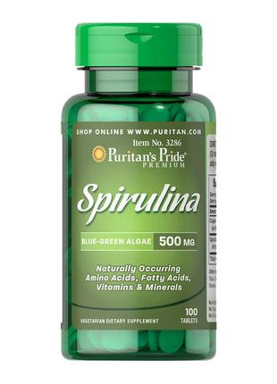 Спирулина Puritan's Pride Spirulina 500 mg 100 Tablets