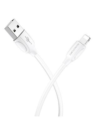USB кабель Borofone Bx19 Benefit Lightning білий (01763)