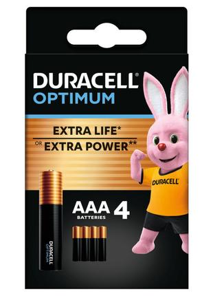 ​Батарейки алкаліновi Duracell Optimum AAA CEE GEN3 4 штуки (5...