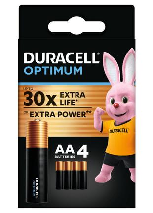 ​Батарейки алкаліновi Duracell Optimum AA CEE GEN3 4 штуки (50...